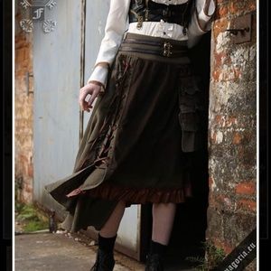 RQ-BL carroll green brown skirt